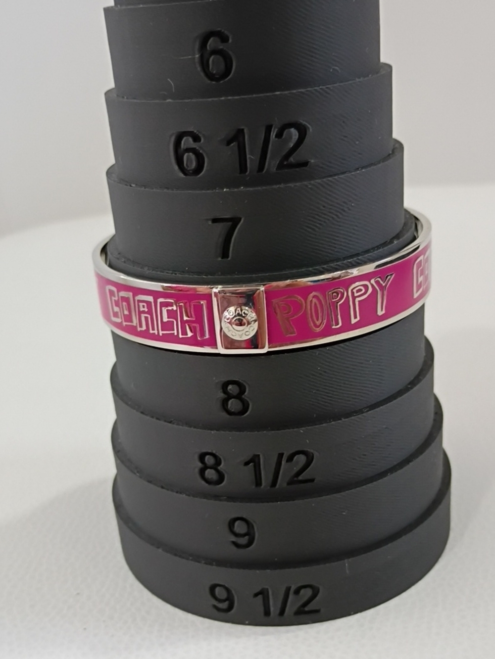 Coach Pink 'Poppy' Enamel Bangle Bracelet - Picture 7 of 7